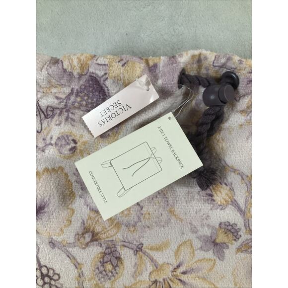 Victorias Secret 2-In-1 Towel Backpack Convertible Style Foral Logo NWT One Size - Picture 5 of 13